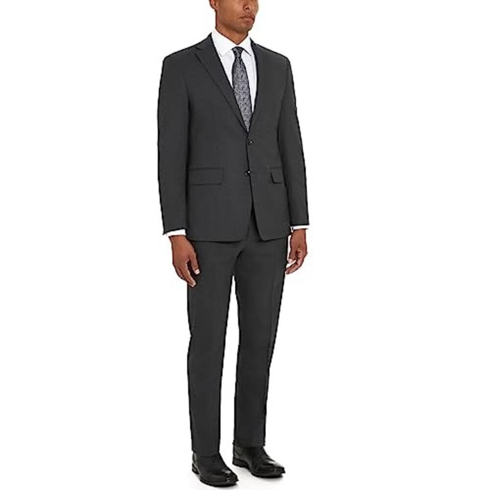 NWT Calvin Klein Men's Slim Fit Performance Wool Suit ,Dark Grey-SZ 38